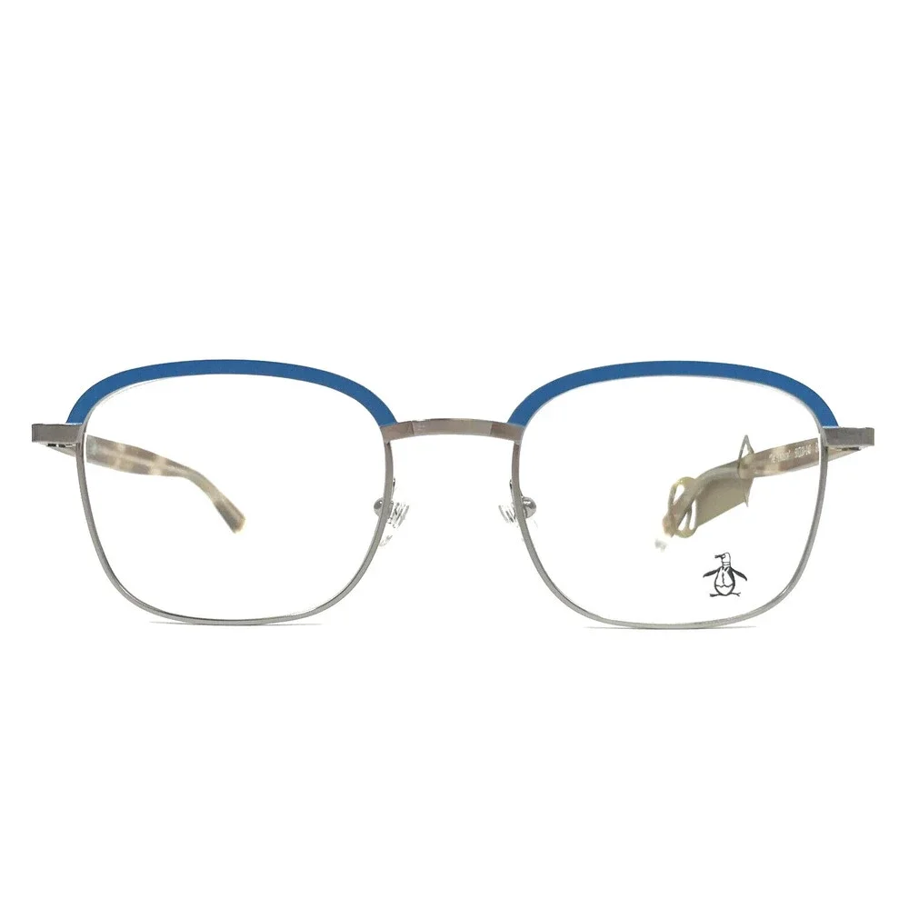 Penguin Eyeglasses Frames THE FERGUSON GM Gunmetal Blue Brown Square 50-20-140